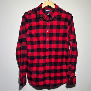 Lands End plaid long sleeve flannel